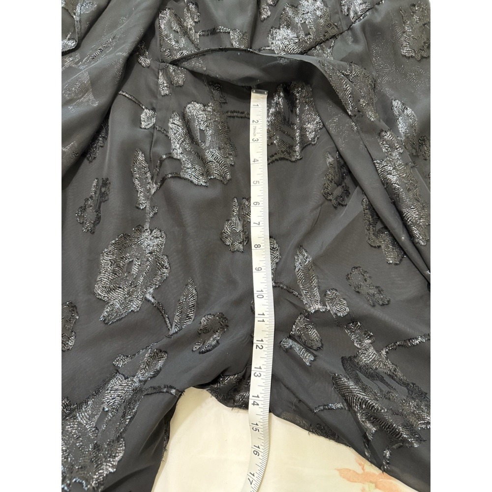 Adrianna Papell Formal Jumpsuit 14W Floral Chiffon One‎ Shoulder Pants Sparkle - Picture 11 of 16